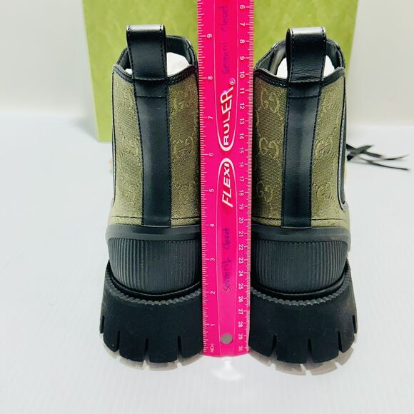 Gucci GG Jacquard Canvas Ankle Chelsea Boots Green Black 10.5/US 11 NIB $1,150 - Picture 10 of 15